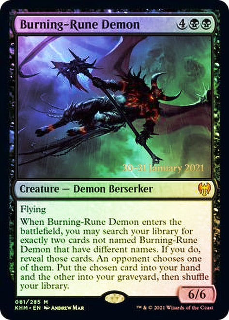 Burning-Rune Demon  [Kaldheim Prerelease Promos] | Exor Games Summserside