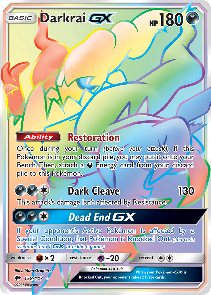 Darkrai GX (158/147) [Sun & Moon: Burning Shadows] | Exor Games Summserside