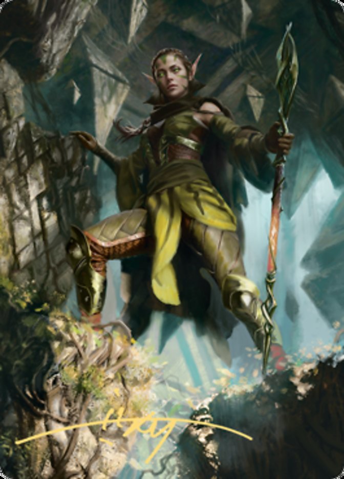 Nissa of Shadowed Boughs 1 Art Card (Gold-Stamped Signature) [Zendikar Rising Art Series] | Exor Games Summserside