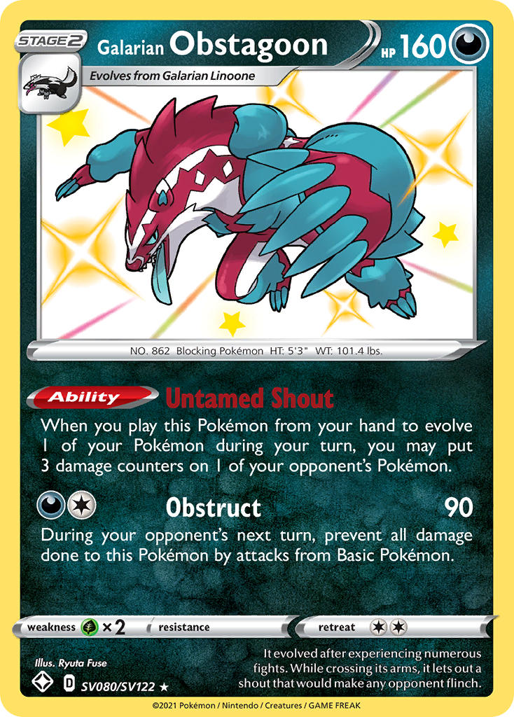 Galarian Obstagoon (SV080/SV122) [Sword & Shield: Shining Fates] | Exor Games Summserside