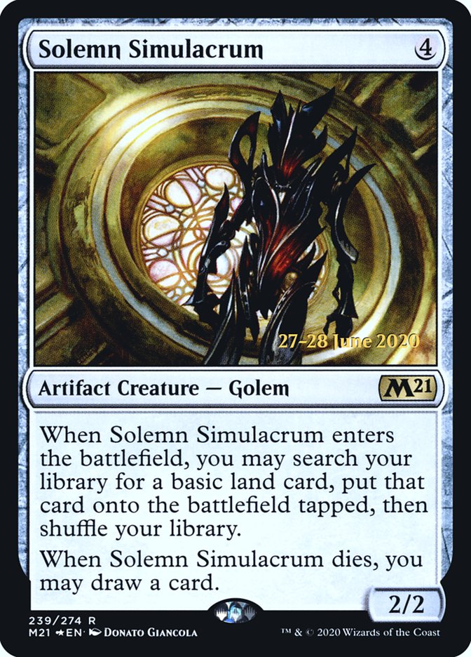 Solemn Simulacrum  [Core Set 2021 Prerelease Promos] | Exor Games Summserside
