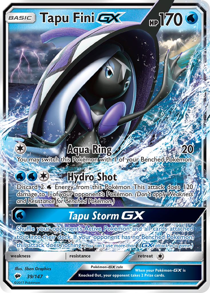 Tapu Fini GX (39/147) [Sun & Moon: Burning Shadows] | Exor Games Summserside