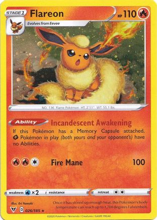 Flareon (026/185) (Cosmos Holo) [Sword & Shield: Vivid Voltage] | Exor Games Summserside