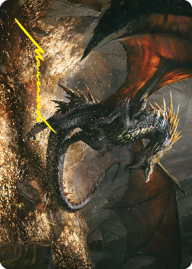 Cavern-Hoard Dragon Art Card (Gold-Stamped Signature) [The Lord of the Rings: Tales of Middle-earth Art Series] | Exor Games Summserside