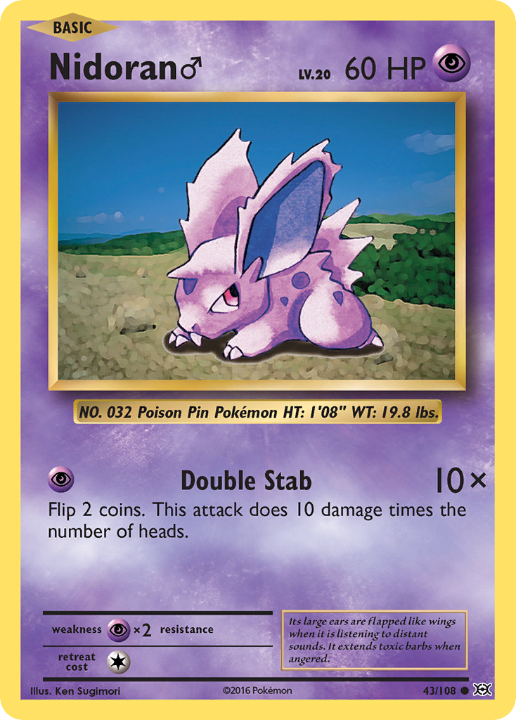 Nidoran (43/108) (Male) [XY: Evolutions] | Exor Games Summserside