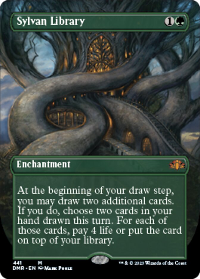 Sylvan Library (Borderless Alternate Art) [Dominaria Remastered] | Exor Games Summserside