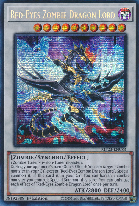 Red-Eyes Zombie Dragon Lord [MP23-EN083] Prismatic Secret Rare | Exor Games Summserside