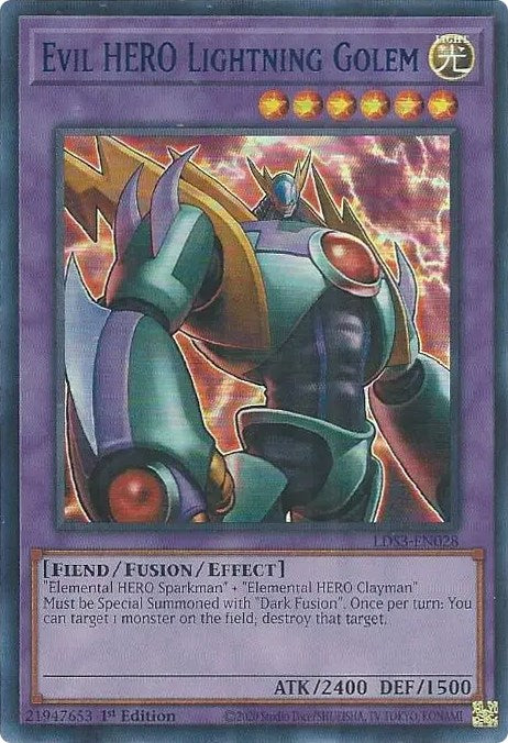 Evil HERO Lightning Golem (Blue) [LDS3-EN028] Ultra Rare | Exor Games Summserside