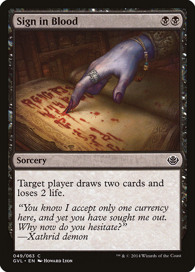 Sign in Blood (Garruk vs. Liliana) [Duel Decks Anthology] | Exor Games Summserside