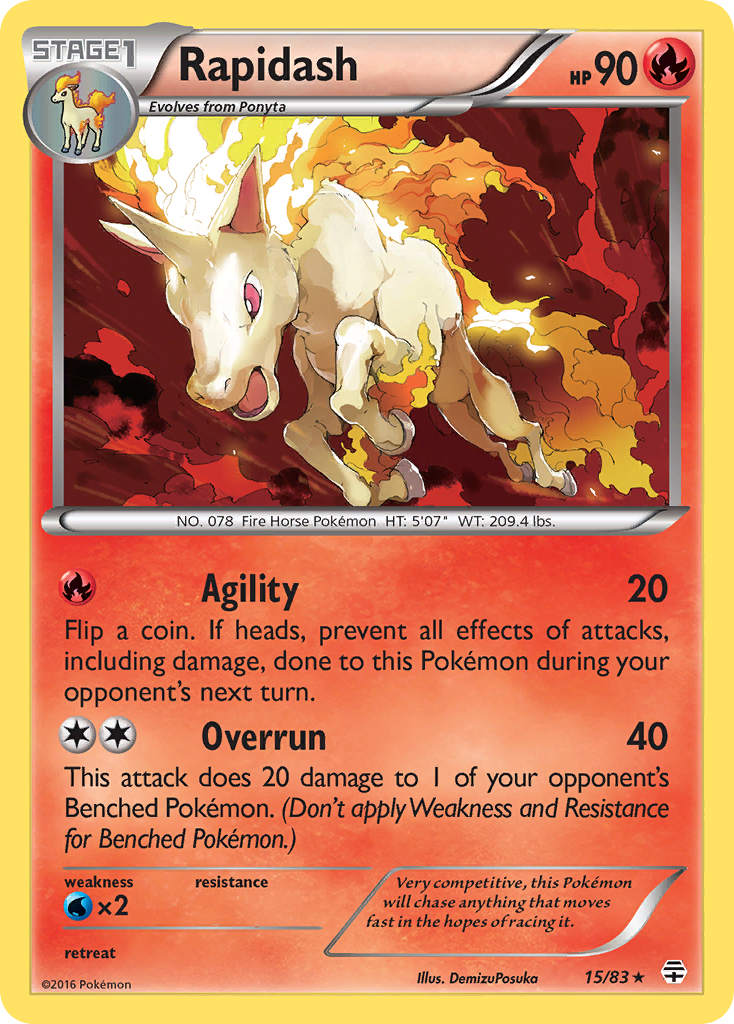 Rapidash (15/83) [XY: Generations] | Exor Games Summserside