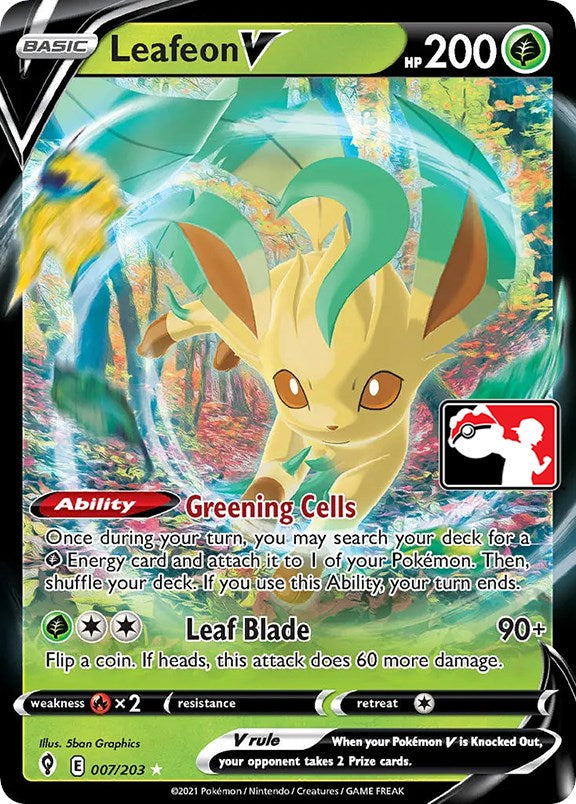 Leafeon V (007/203) [Prize Pack Series One] | Exor Games Summserside