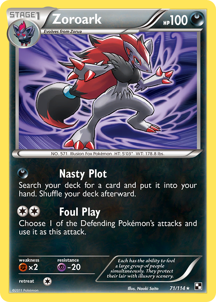 Zoroark (71/114) (Theme Deck Exclusive) [Black & White: Base Set] | Exor Games Summserside