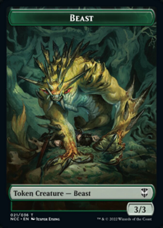 Plant // Beast Double-sided Token [Streets of New Capenna Commander Tokens] | Exor Games Summserside