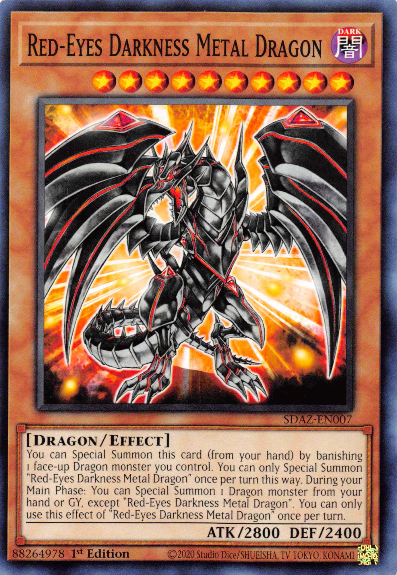 Red-Eyes Darkness Metal Dragon [SDAZ-EN007] Common | Exor Games Summserside