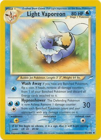 Light Vaporeon (52/105) [Neo Destiny Unlimited] | Exor Games Summserside