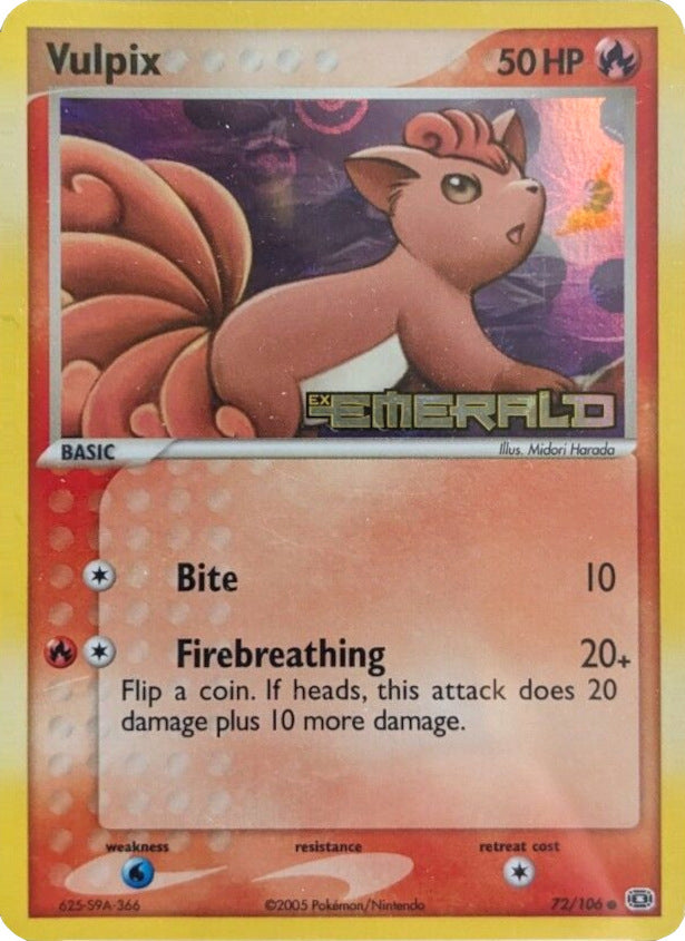 Vulpix (72/106) (Stamped) [EX: Emerald] | Exor Games Summserside