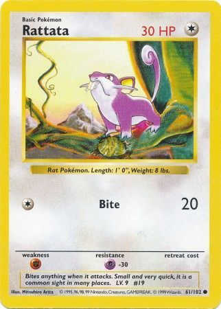 Rattata (61/102) [Base Set Shadowless Unlimited] | Exor Games Summserside