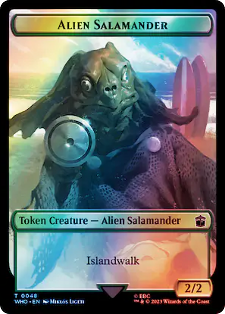 Dalek // Alien Salamander Double-Sided Token (Surge Foil) [Doctor Who Tokens] | Exor Games Summserside