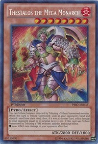 Thestalos the Mega Monarch [PRIO-EN035] Secret Rare | Exor Games Summserside