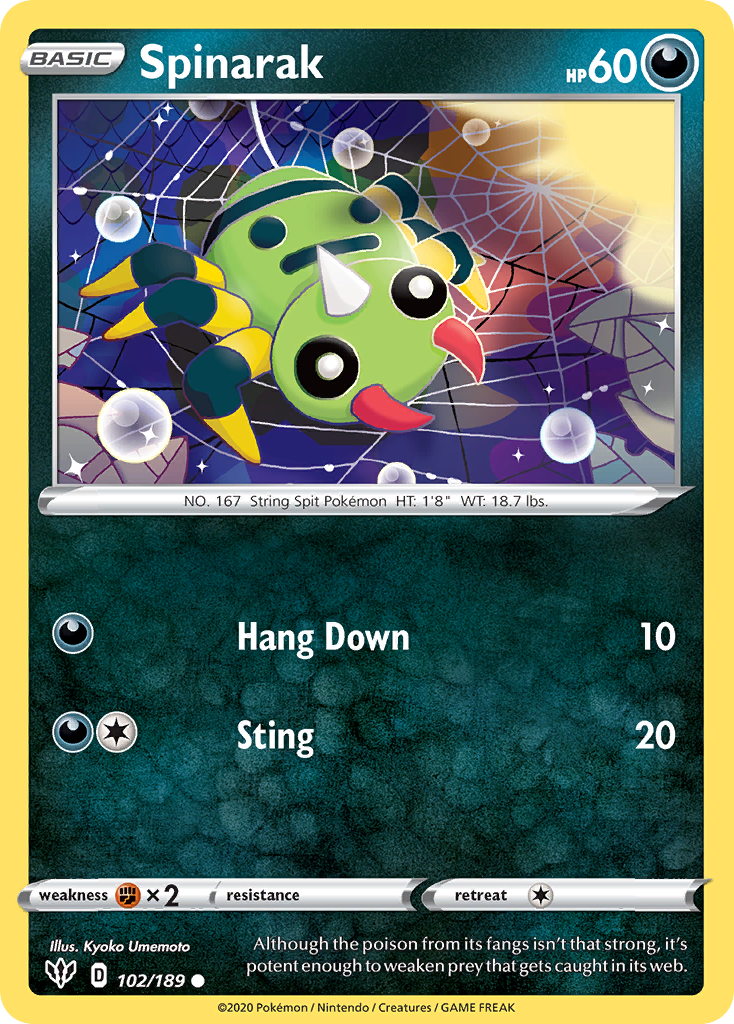Spinarak (102/189) [Sword & Shield: Darkness Ablaze] | Exor Games Summserside