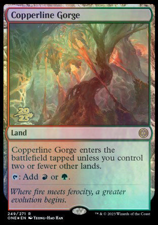 Copperline Gorge [Phyrexia: All Will Be One Prerelease Promos] | Exor Games Summserside