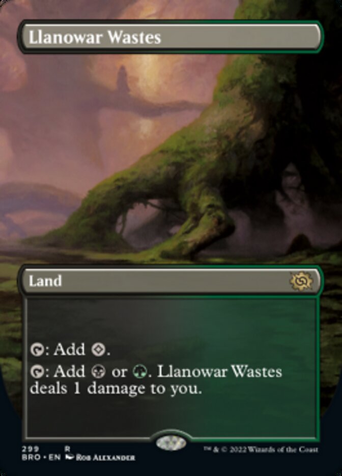 Llanowar Wastes (Borderless Alternate Art) [The Brothers' War] | Exor Games Summserside