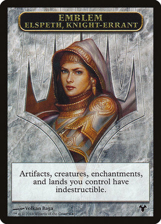 Emblem - Elspeth, Knight-Errant // Soldier Token [Modern Event Deck 2014 Tokens] | Exor Games Summserside