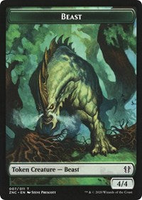 Beast // Saproling Double-sided Token [Commander: Zendikar Rising Tokens] | Exor Games Summserside