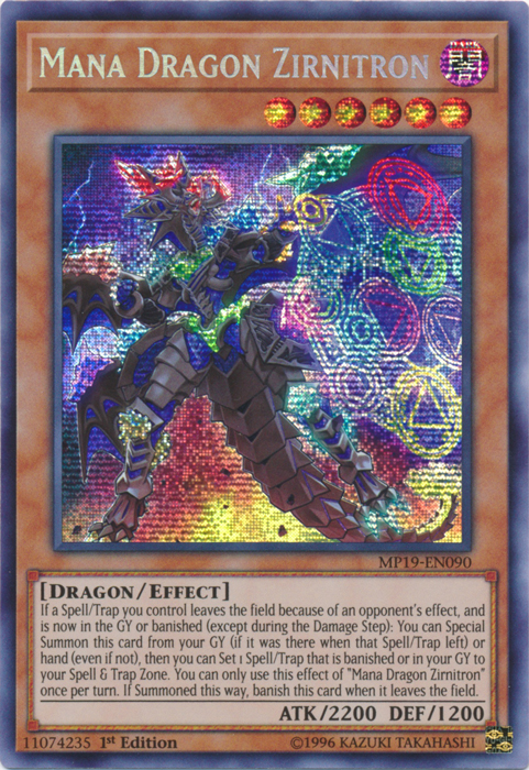 Mana Dragon Zirnitron [MP19-EN090] Prismatic Secret Rare | Exor Games Summserside