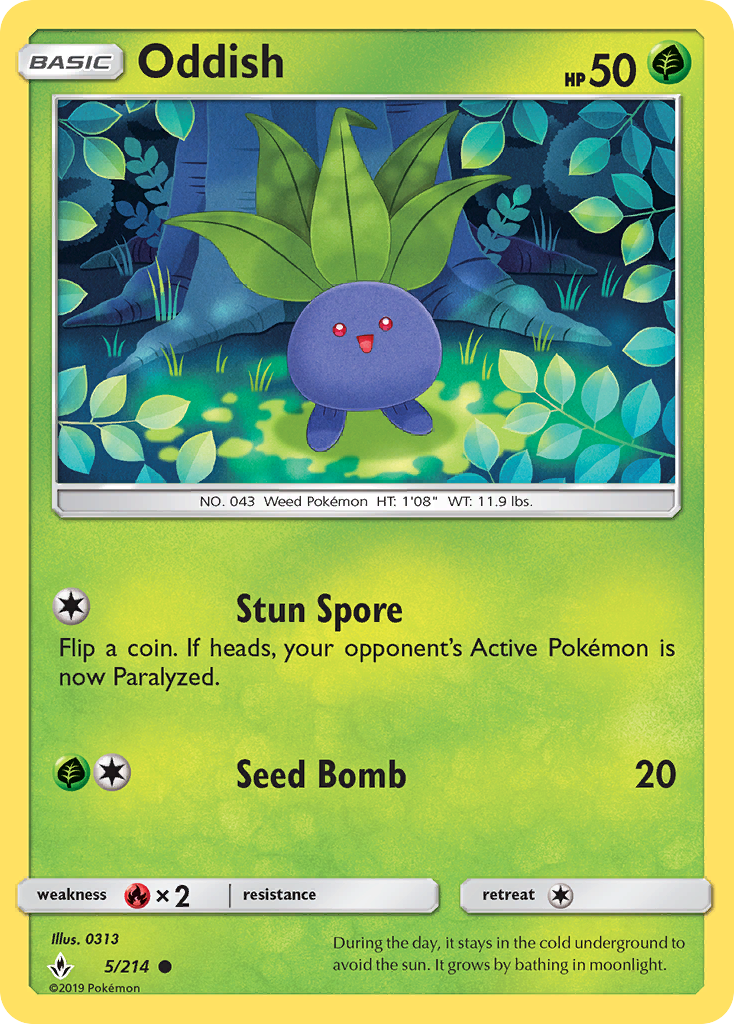 Oddish (5/214) [Sun & Moon: Unbroken Bonds] | Exor Games Summserside