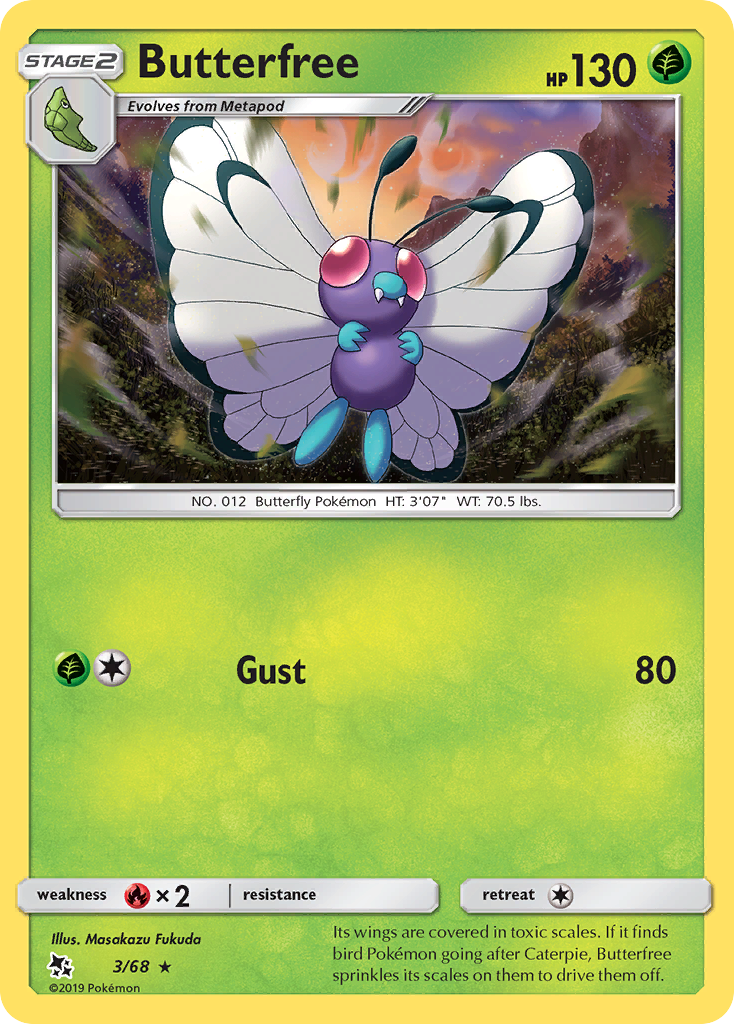 Butterfree (3/68) [Sun & Moon: Hidden Fates] | Exor Games Summserside