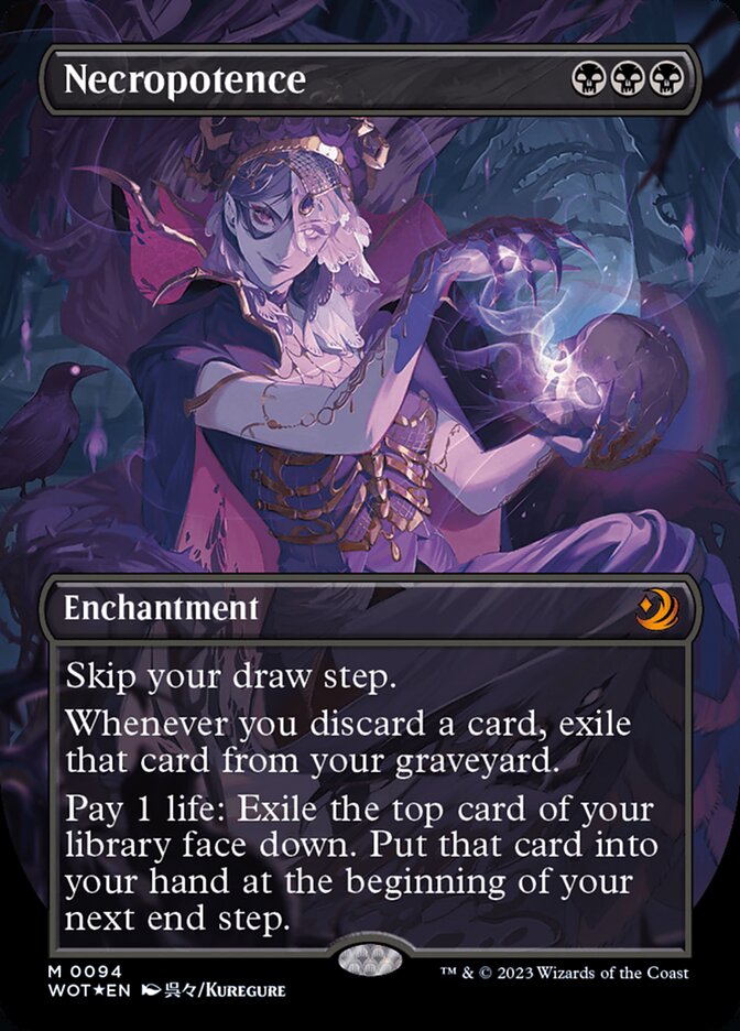 Necropotence (Anime Borderless) (Confetti Foil) [Wilds of Eldraine: Enchanting Tales] | Exor Games Summserside