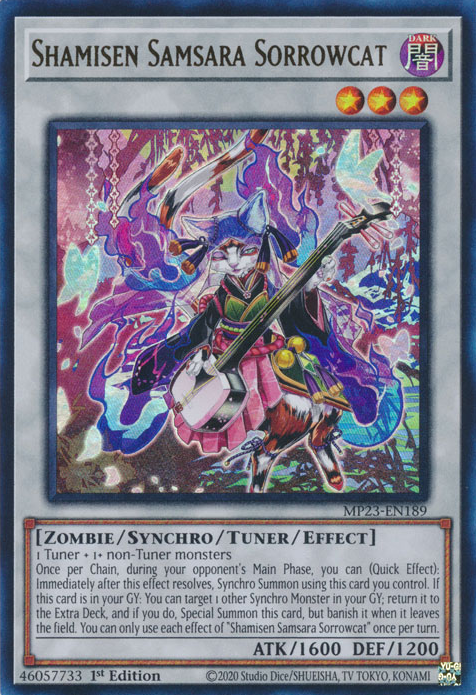 Shamisen Samsara Sorrowcat [MP23-EN189] Ultra Rare | Exor Games Summserside