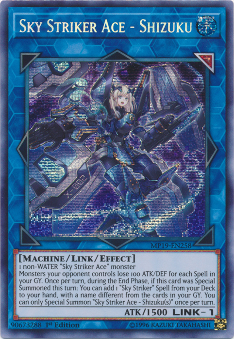 Sky Striker Ace - Shizuku [MP19-EN258] Prismatic Secret Rare | Exor Games Summserside