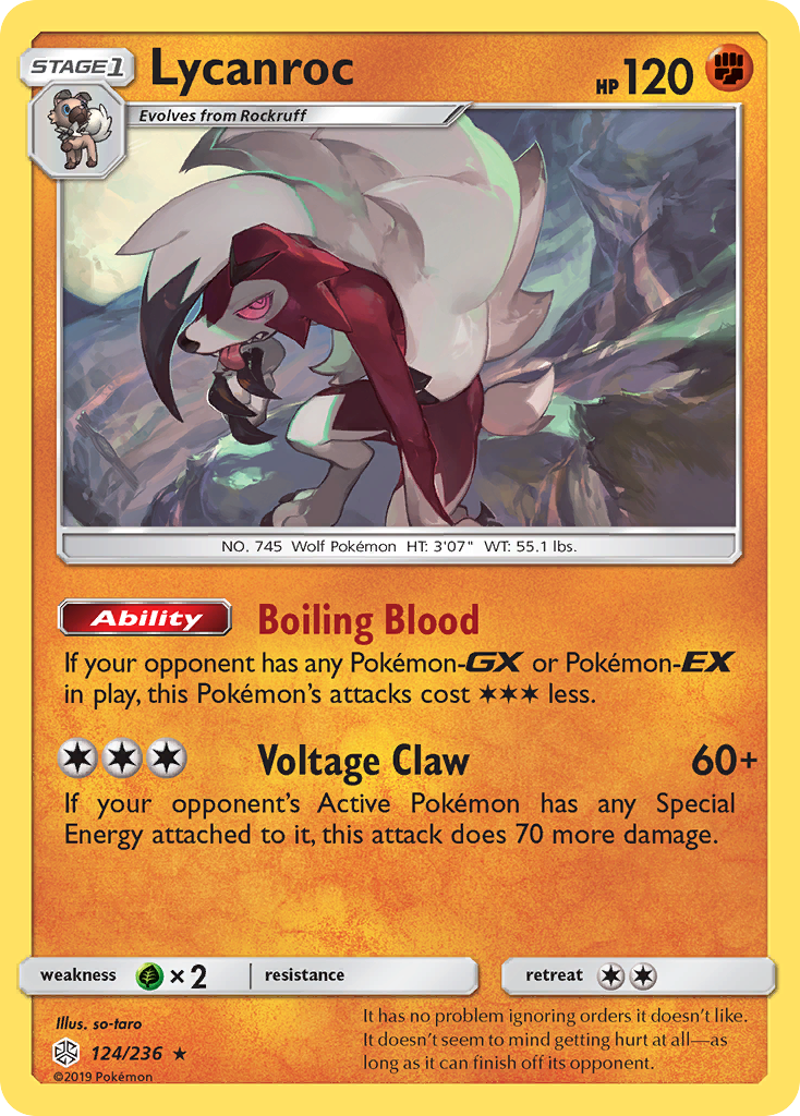 Lycanroc (124/236) [Sun & Moon: Cosmic Eclipse] | Exor Games Summserside