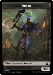 Elf Knight // Zombie Double-Sided Token [Ravnica Remastered Tokens] | Exor Games Summserside