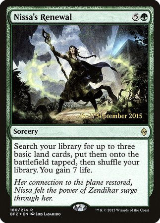 Nissa's Renewal [Battle for Zendikar Promos] | Exor Games Summserside