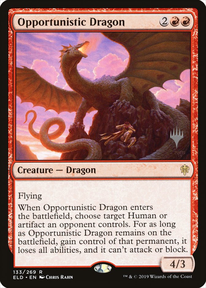 Opportunistic Dragon (Promo Pack) [Throne of Eldraine Promos] | Exor Games Summserside