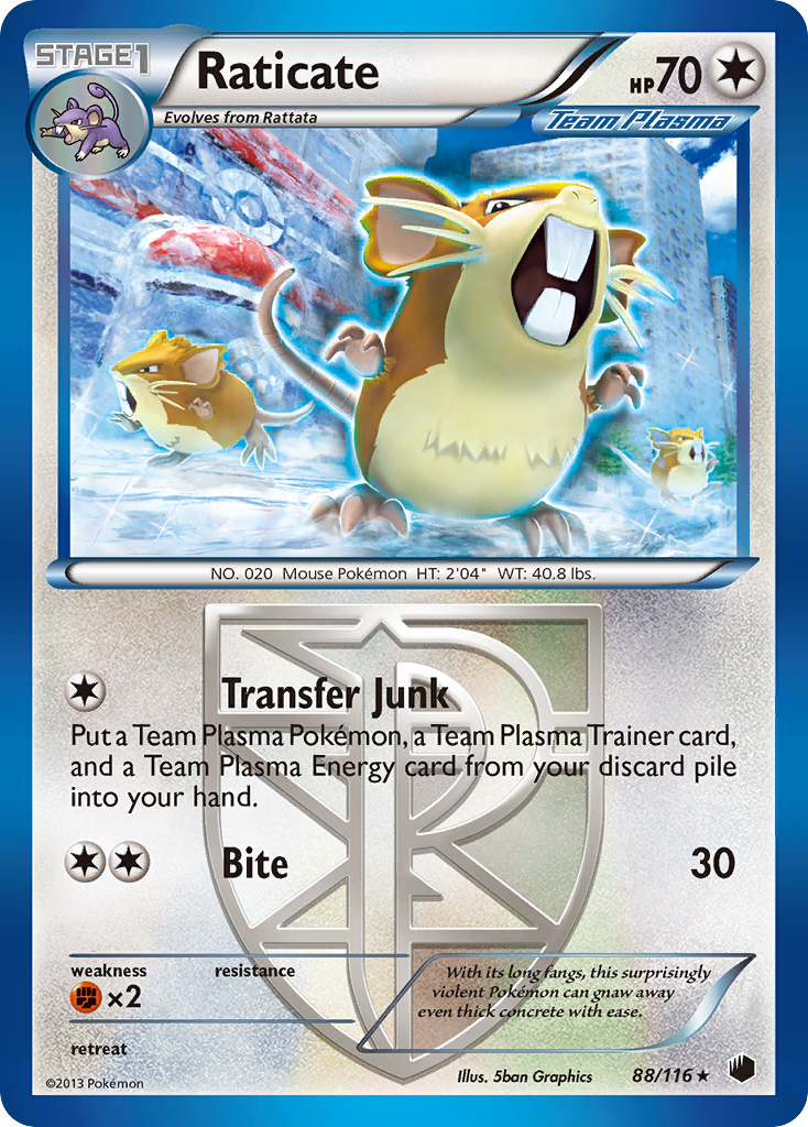 Raticate (88/116) [Black & White: Plasma Freeze] | Exor Games Summserside