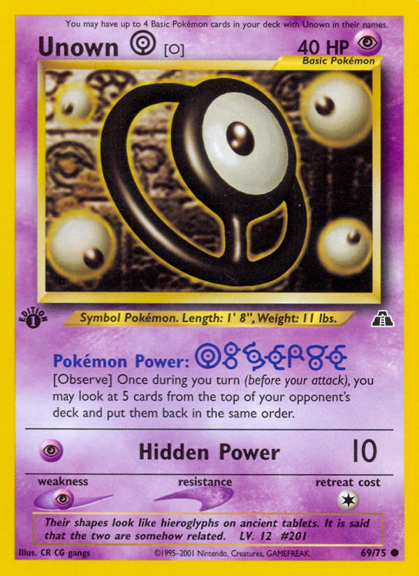 Unown [O] (69/75) [Neo Discovery 1st Edition] | Exor Games Summserside