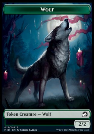 Wolf // Devil Double-sided Token [Innistrad: Midnight Hunt Tokens] | Exor Games Summserside