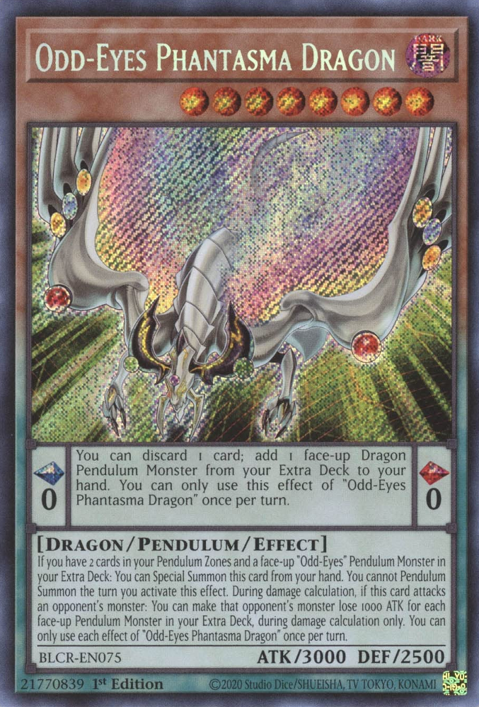 Odd-Eyes Phantasma Dragon [BLCR-EN075] Secret Rare | Exor Games Summserside
