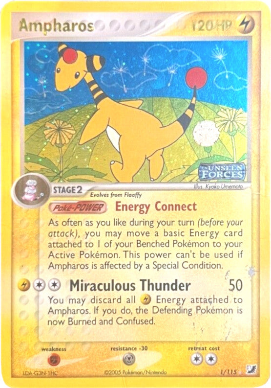 Ampharos (1/115) (Stamped) [EX: Unseen Forces] | Exor Games Summserside