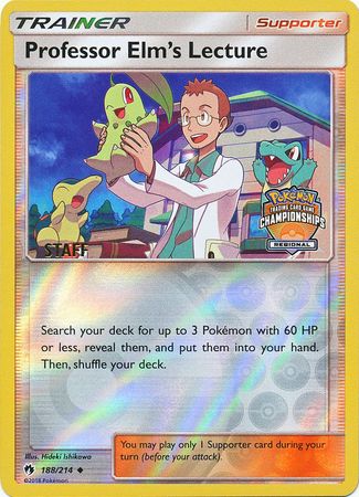 Professor Elm's Lecture (188/214) (Regional Championship Promo Staff) [Sun & Moon: Lost Thunder] | Exor Games Summserside