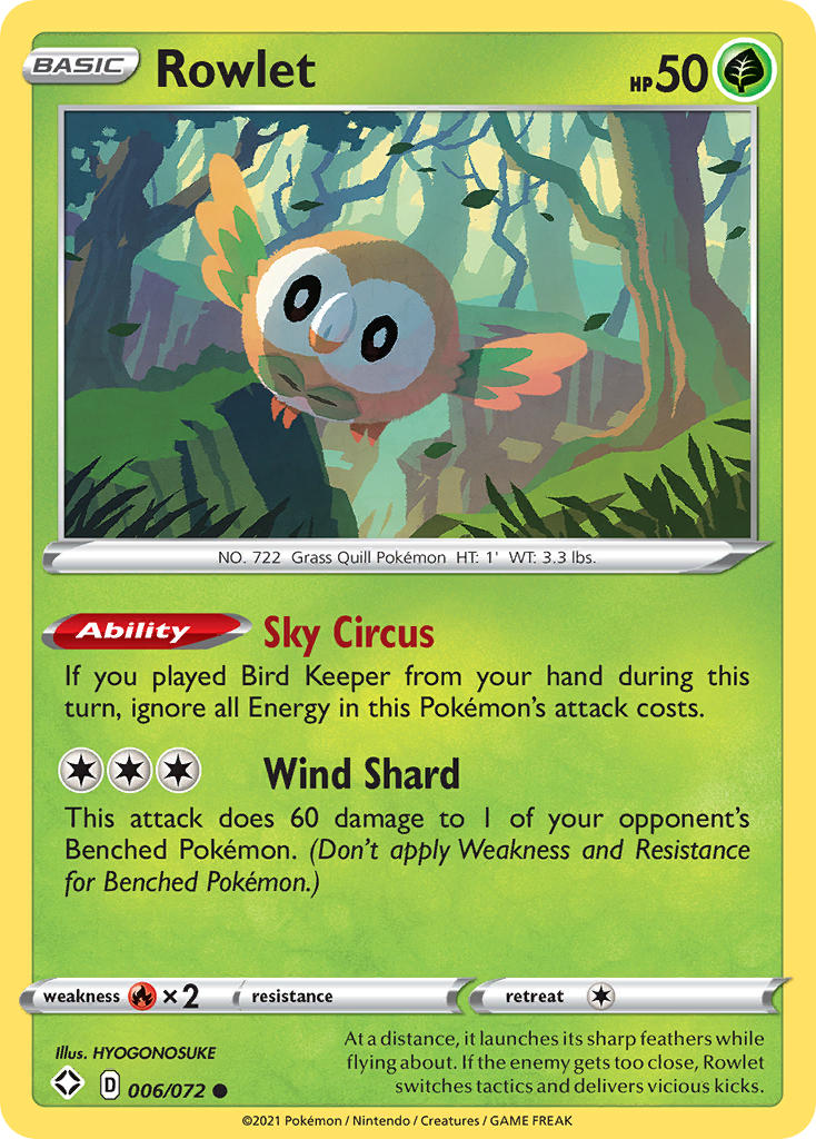 Rowlet (006/072) [Sword & Shield: Shining Fates] | Exor Games Summserside