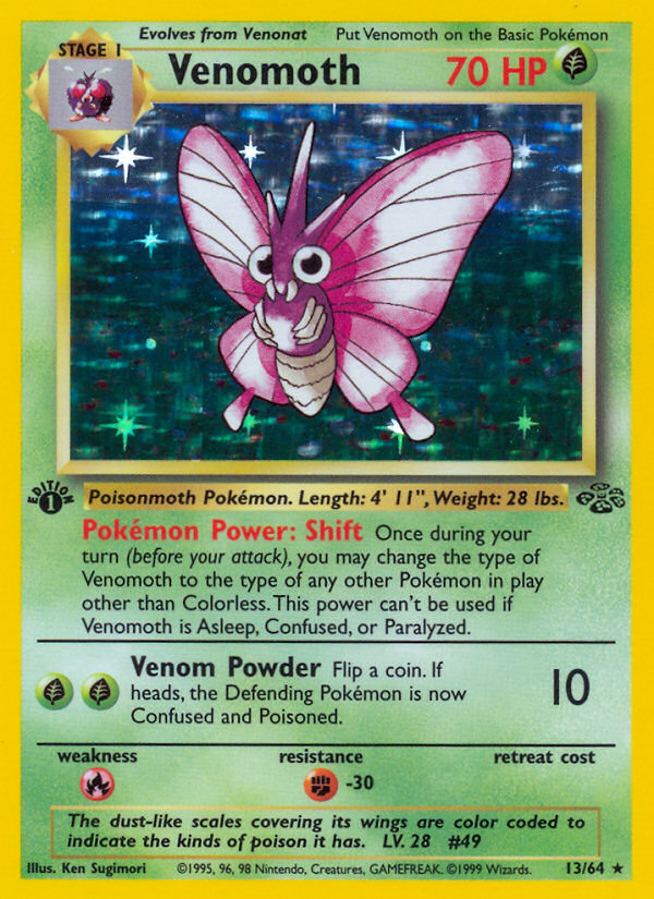 Venomoth (13/64) [Jungle 1st Edition] | Exor Games Summserside