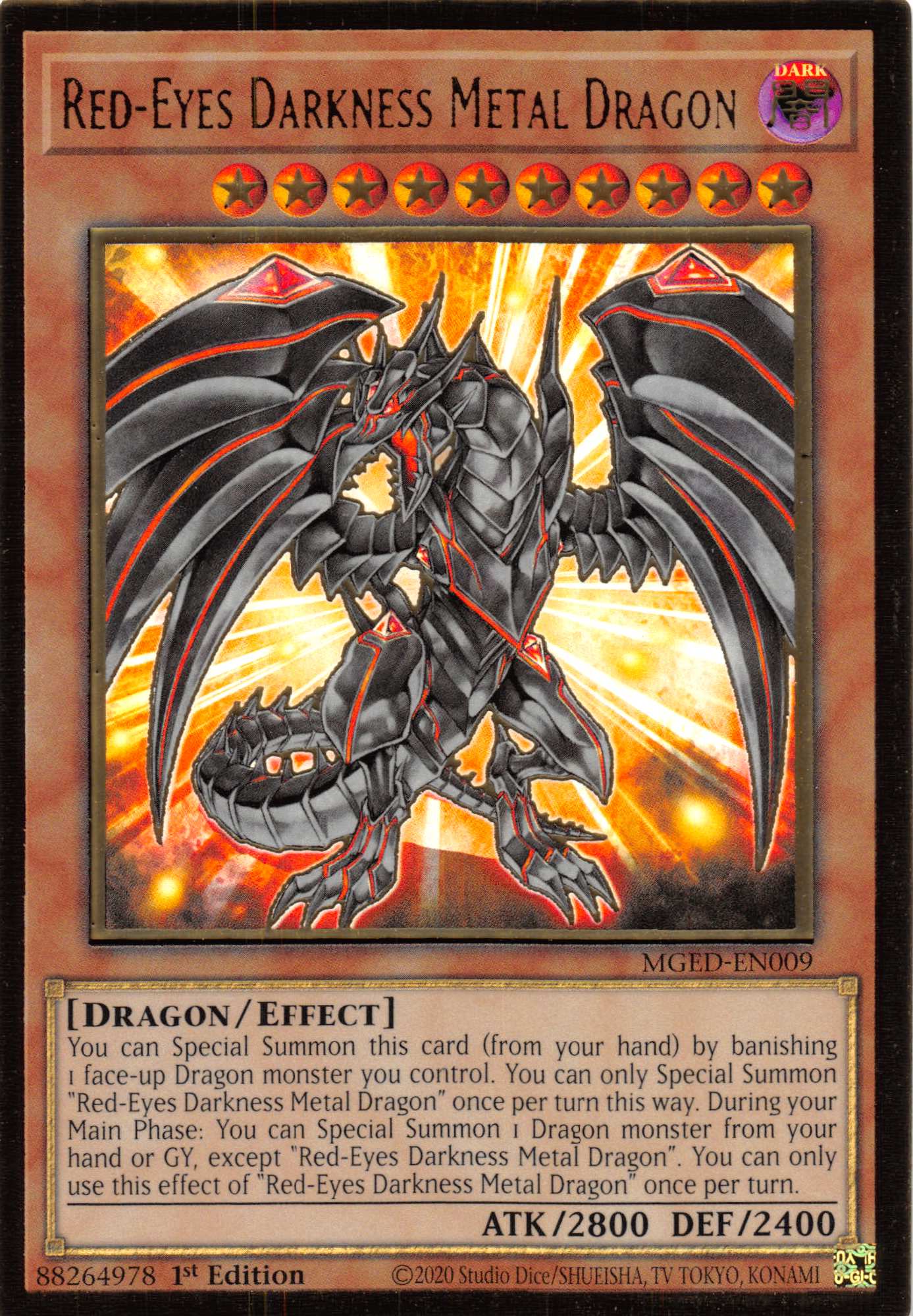 Red-Eyes Darkness Metal Dragon [MGED-EN009] Gold Rare | Exor Games Summserside