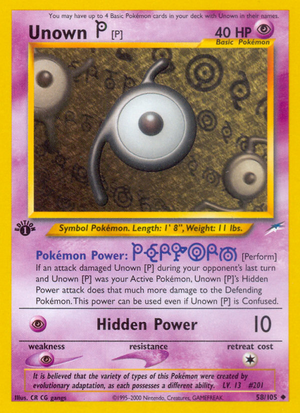 Unown [P] (58/105) [Neo Destiny 1st Edition] | Exor Games Summserside