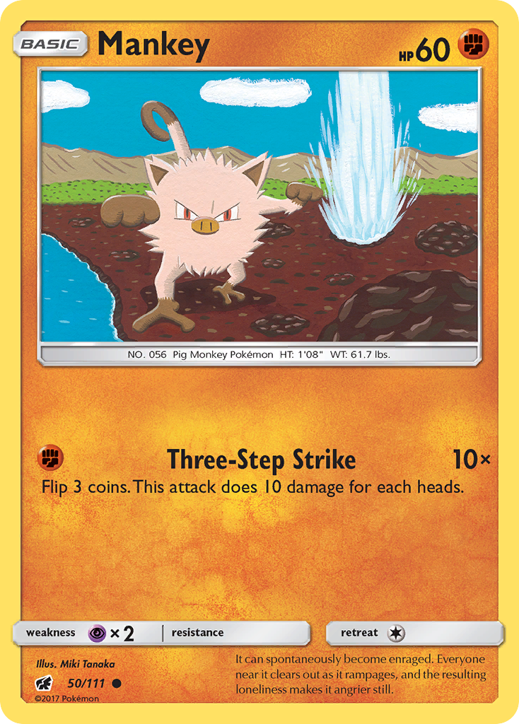 Mankey (50/111) [Sun & Moon: Crimson Invasion] | Exor Games Summserside