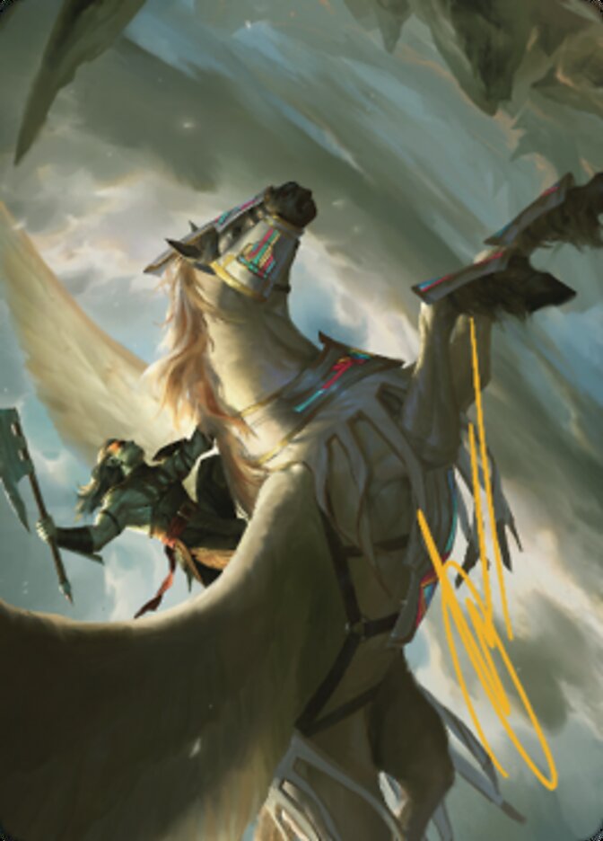Cleaving Skyrider Art Card (Gold-Stamped Signature) [Dominaria United Art Series] | Exor Games Summserside